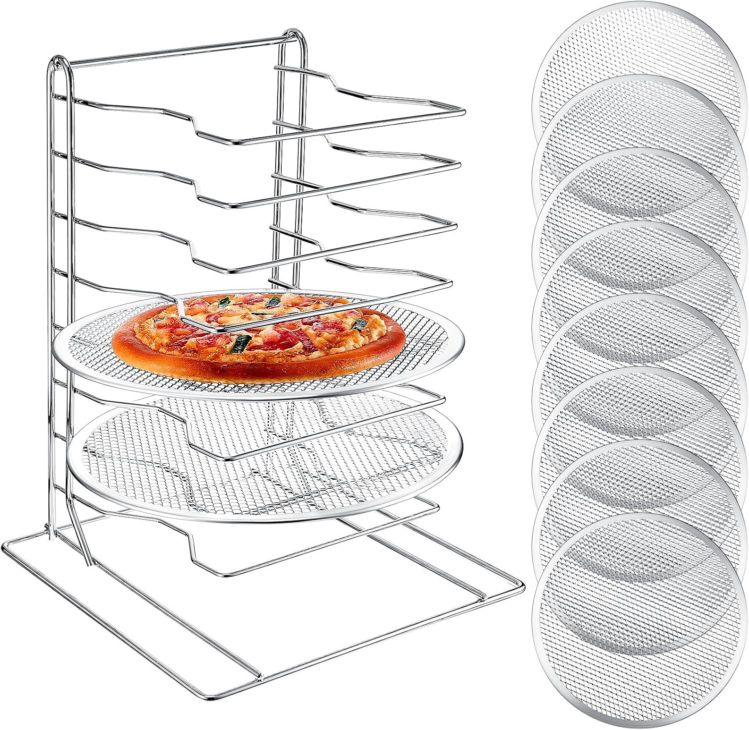 Pizza Rack 8 Tiered Stand With - огляд і ціна Kitchen Baking Pan Set