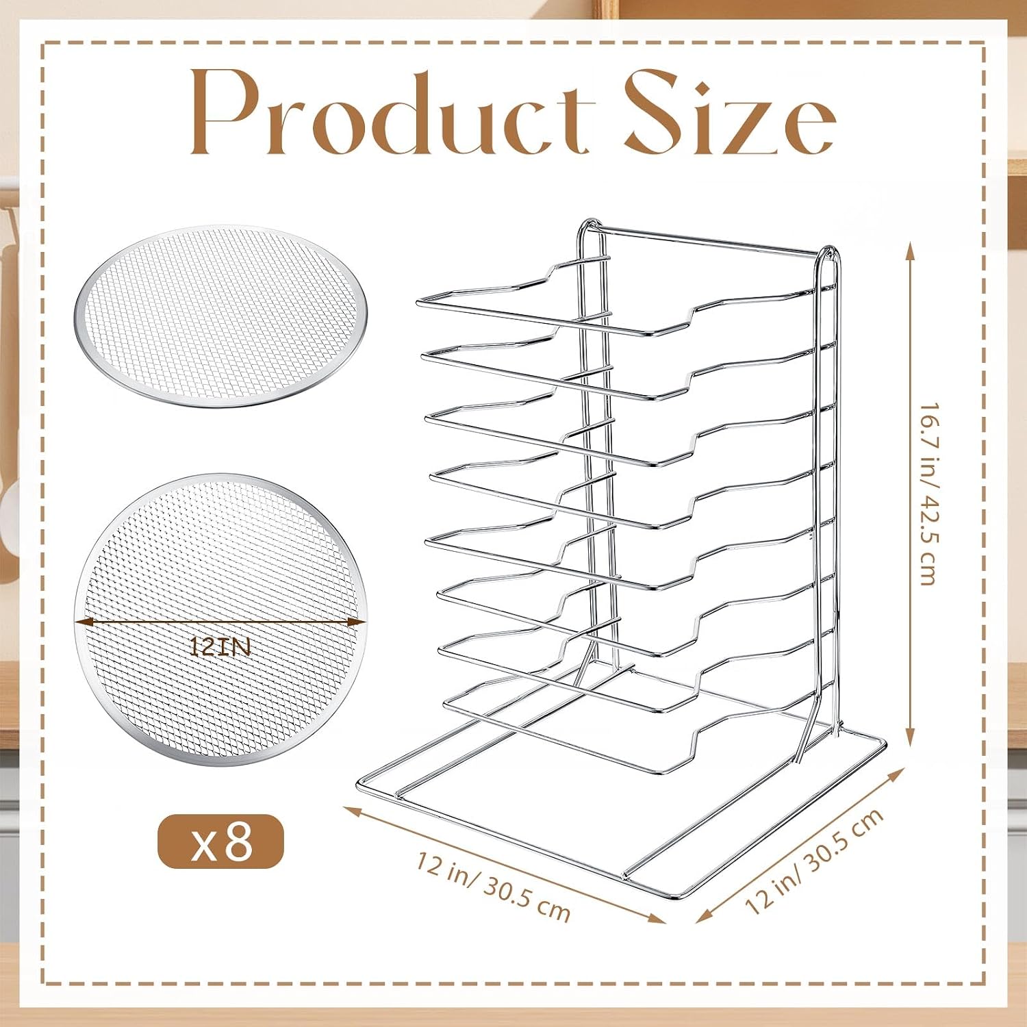 Pizza Rack 8 Tiered Stand With - огляд і ціна Kitchen Baking Pan Set