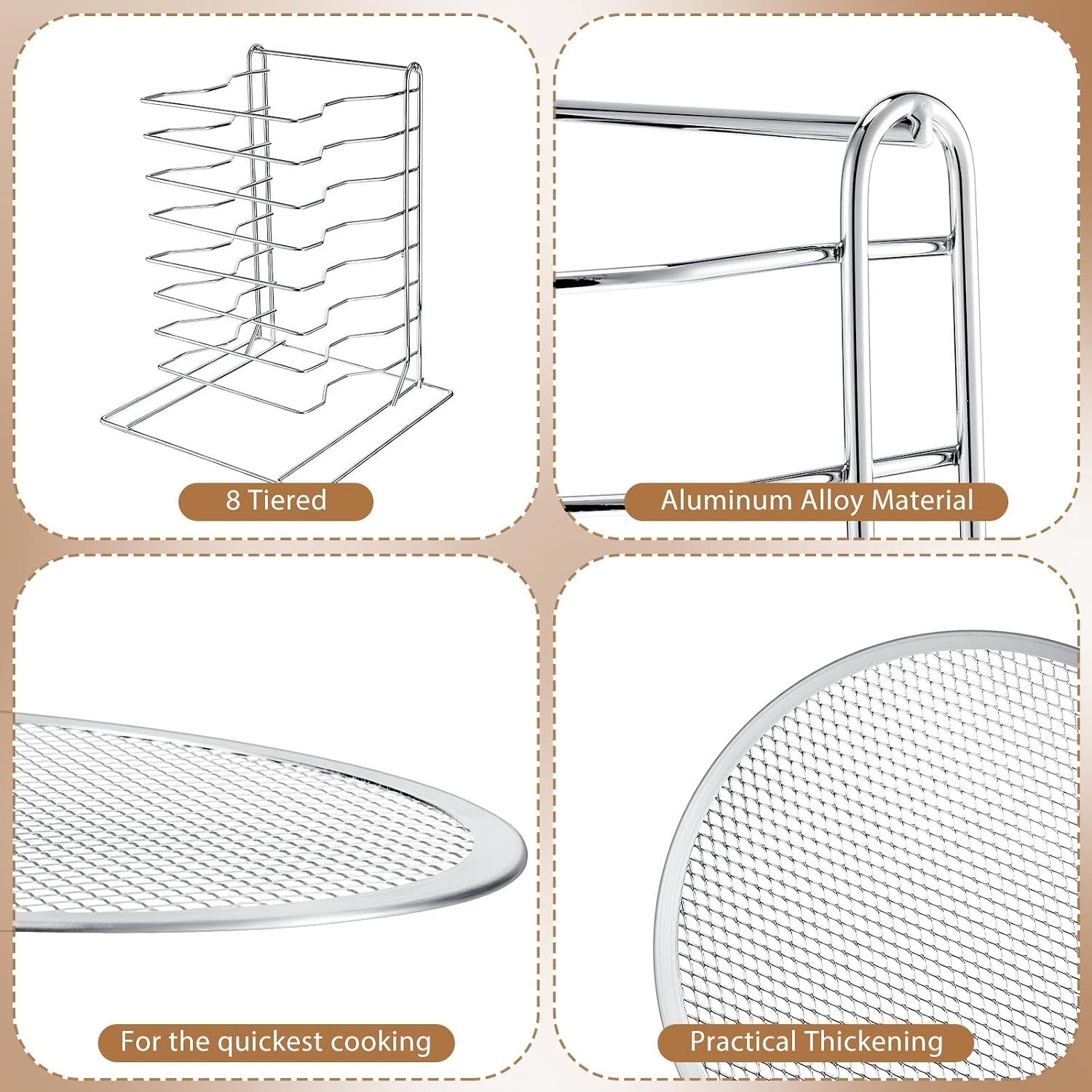 Pizza Rack 8 Tiered Stand With - огляд і ціна Kitchen Baking Pan Set