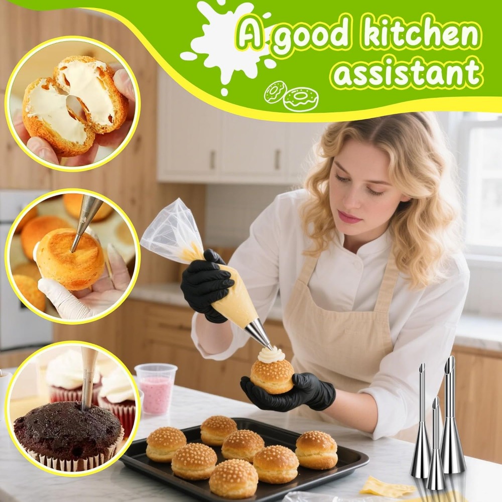 Long Cream Puff Piping Tips Se - огляд і ціна Decorating Tip Set