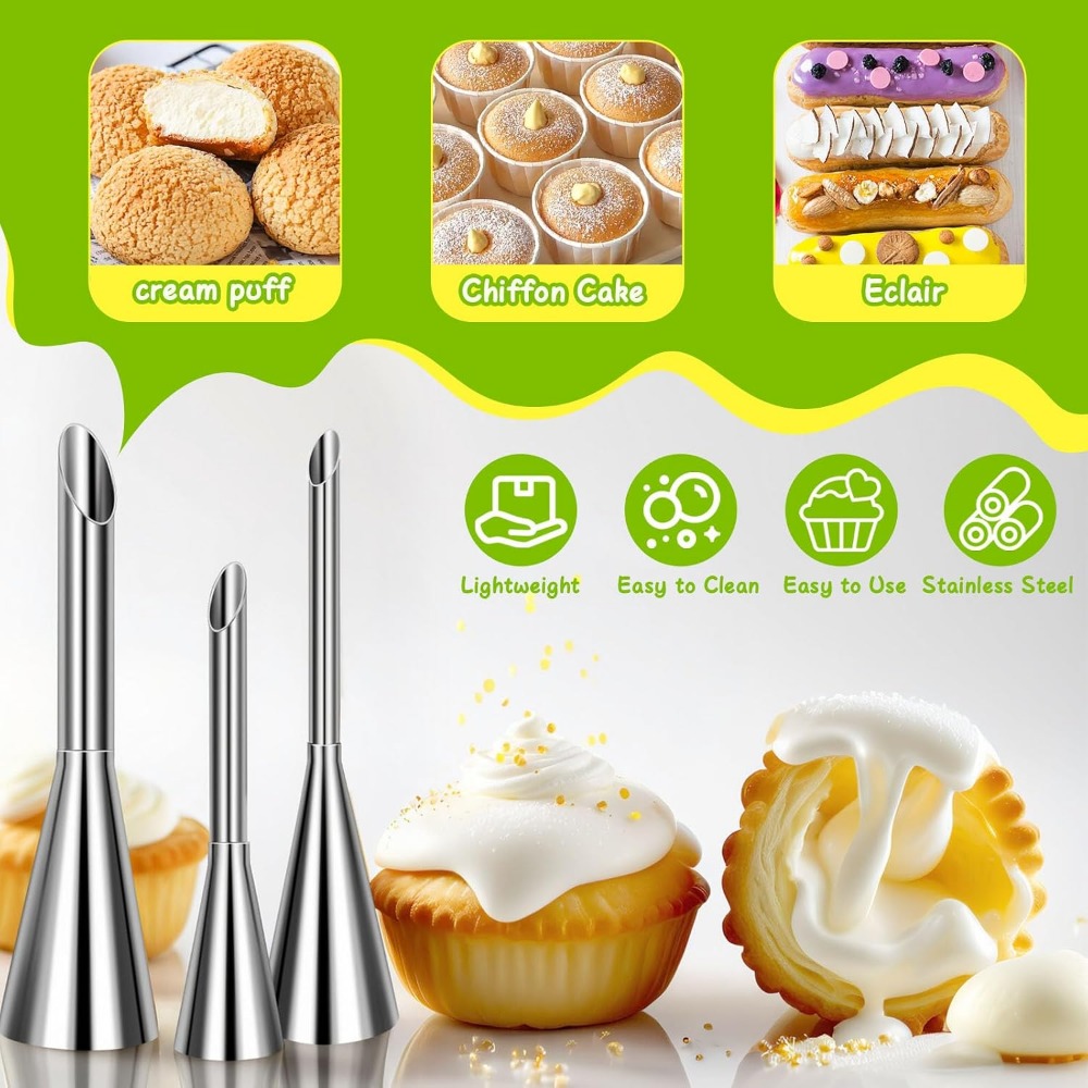 Long Cream Puff Piping Tips Se - огляд і ціна Decorating Tip Set