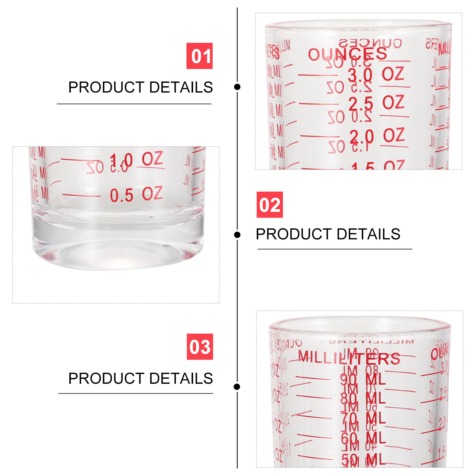 3Pcs Glass Measuring Cups Set  - огляд і ціна Kitchen Baking Scale