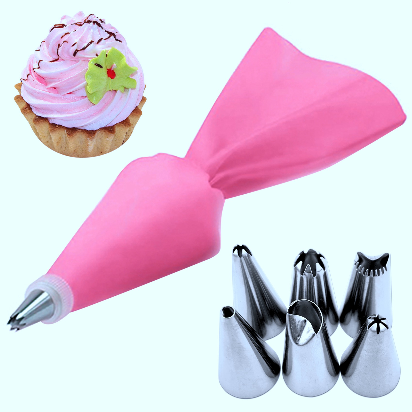 [NEWA08R】 8Pcs/Set Pastry Bag  - огляд і ціна Decorating Tip Set