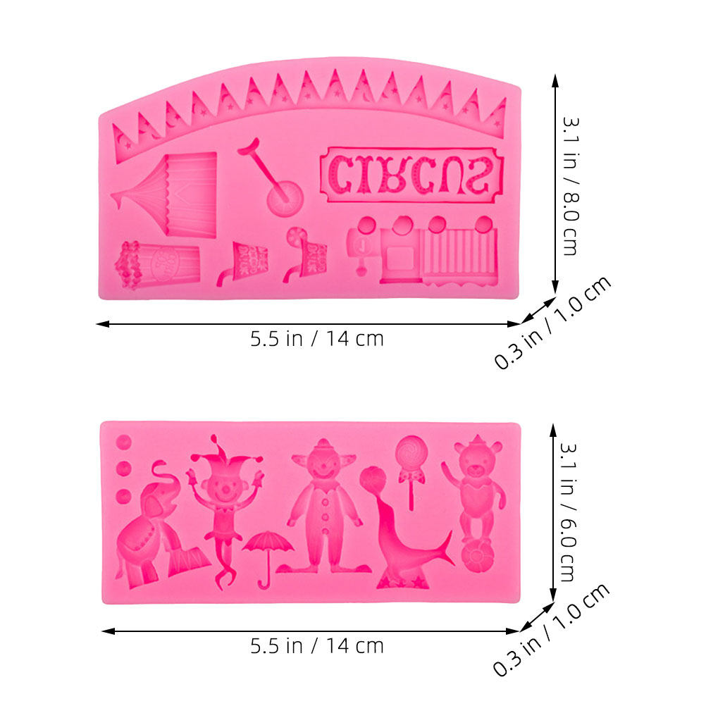 2Pcs Circus Theme Silicone Fon - огляд і ціна Silicone Cake Mold