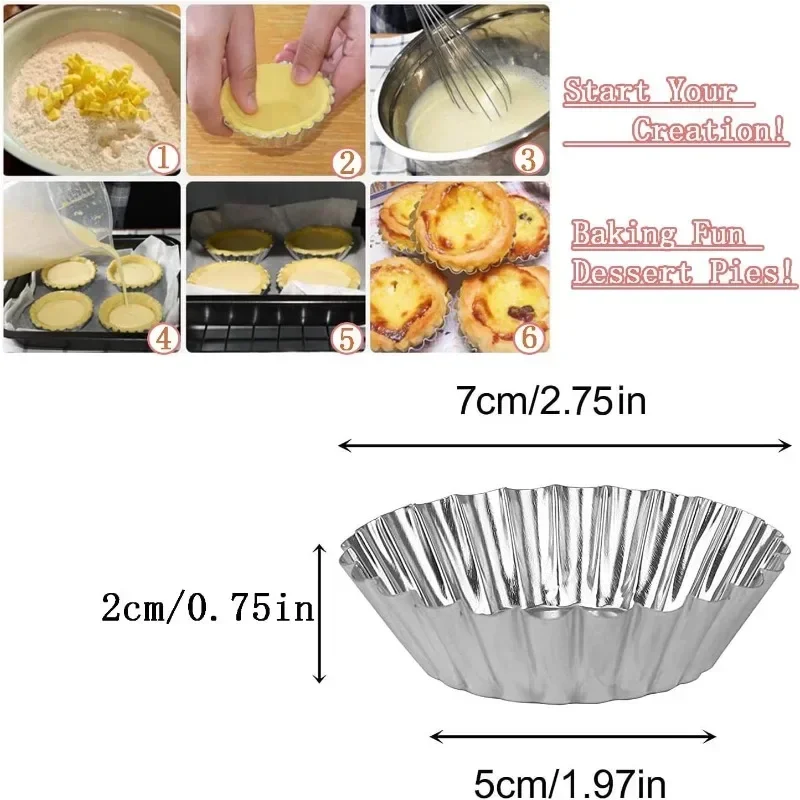 Aluminum 7cm Egg Tart Molds St - огляд і ціна Kitchen Baking Tins