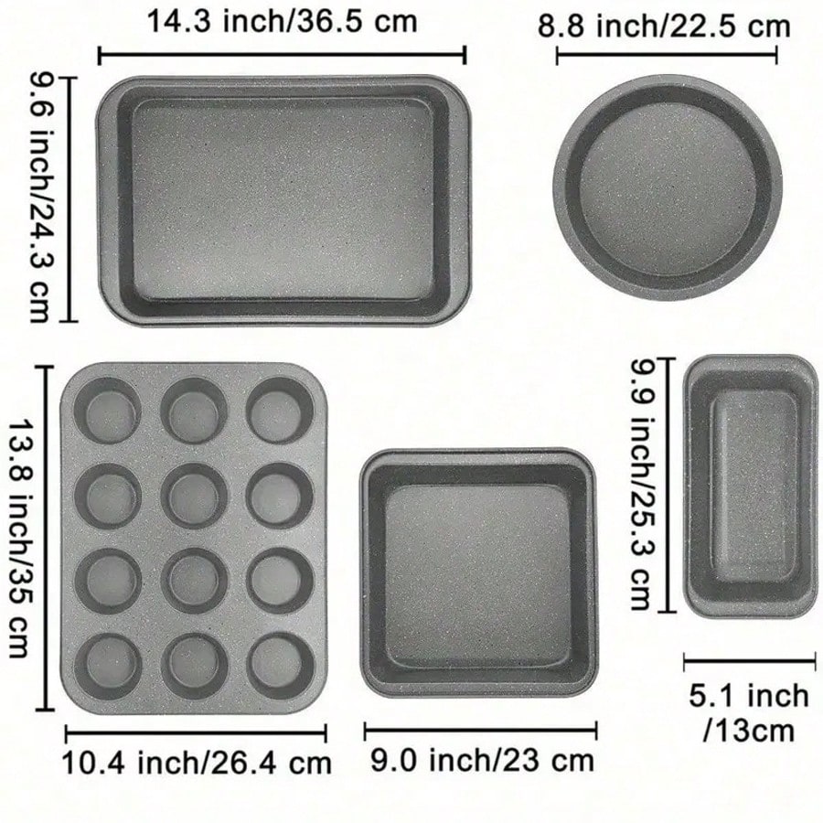 5Piece Bakeware Set, Non-Stick - огляд і ціна Kitchen Baking Pan Set