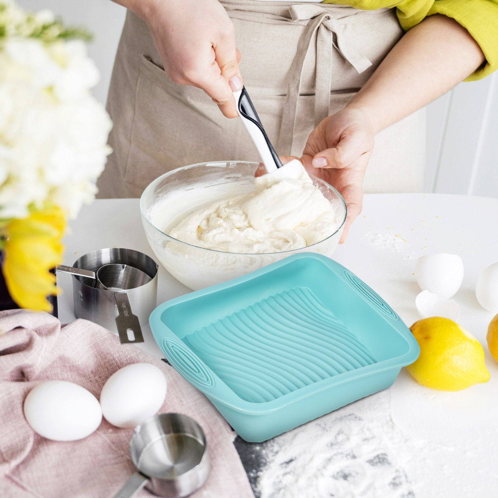 Silicone Baking Tin Square Cak - огляд і ціна Kitchen Baking Tins
