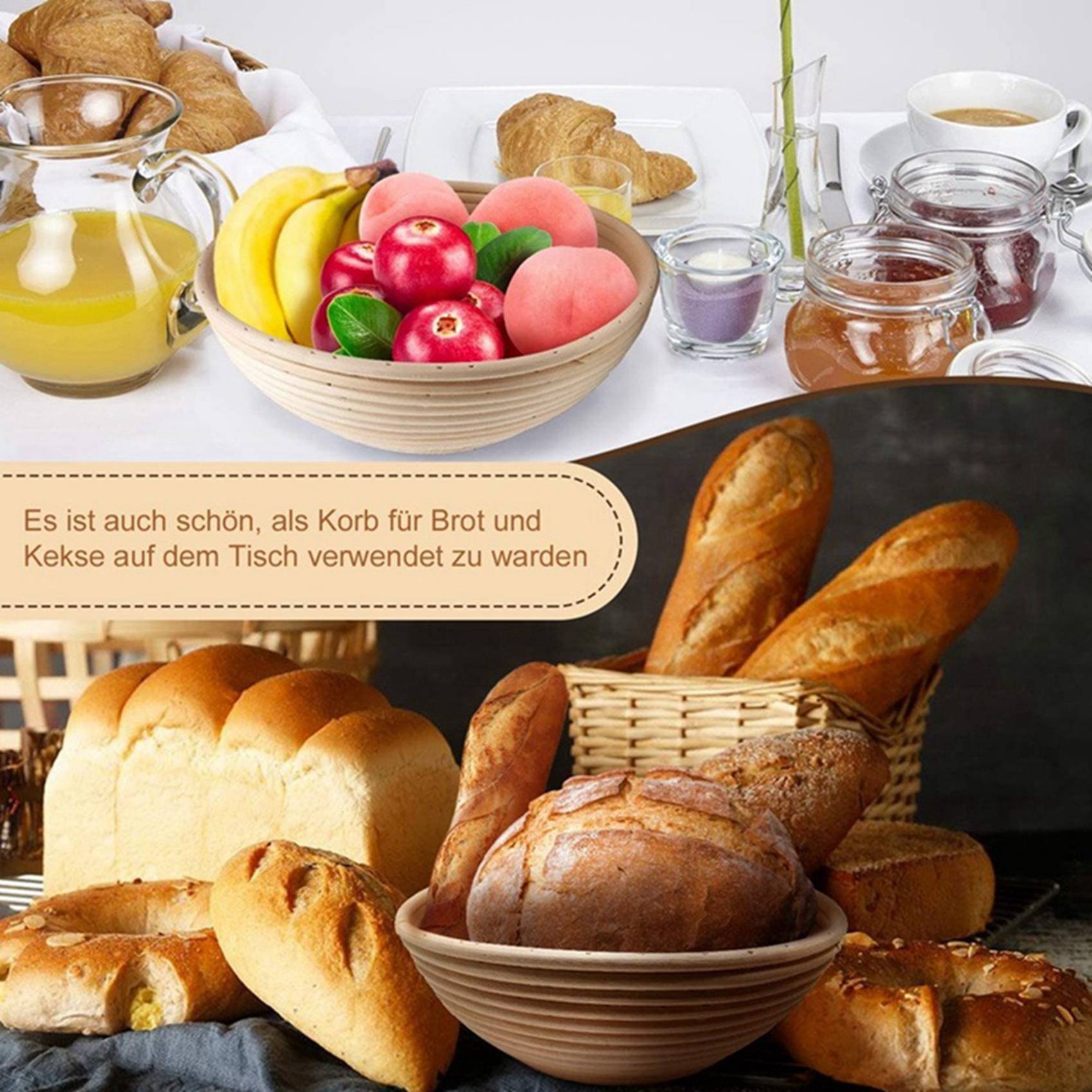 Round Set,4 Yeast Baskets For  - огляд і ціна Proofing Basket Banneton
